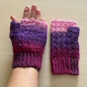 Handmade fingerless mittens